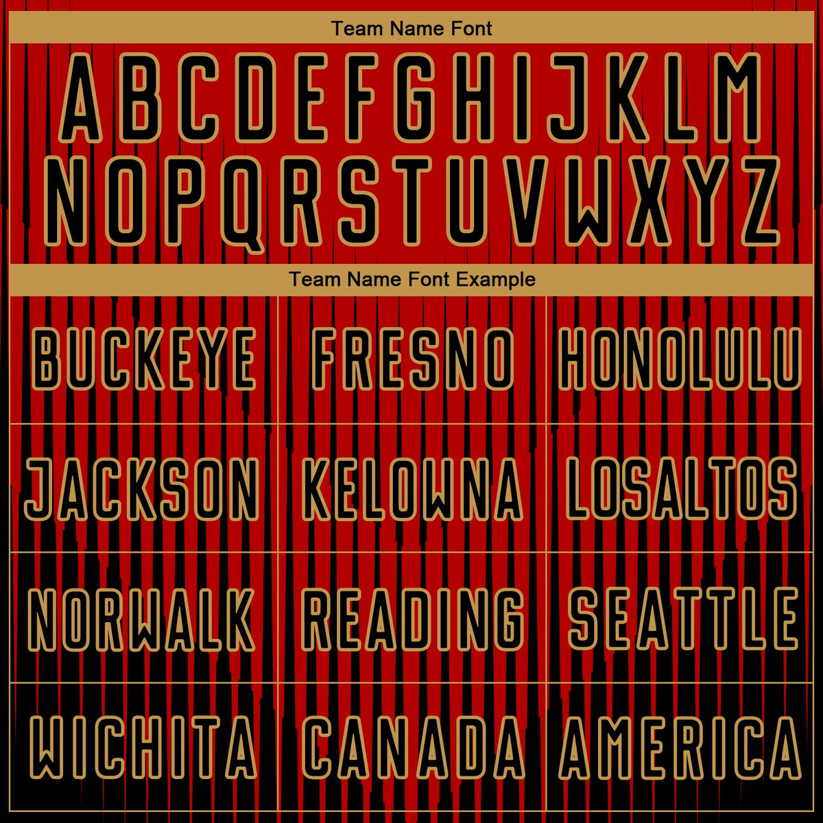 Custom Black Red-Old Gold Lines Sublimation Soccer Uniform Jersey Limited