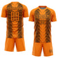 Custom Bay Orange Black Lines Sublimation Soccer Uniform Jersey Limited
