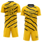 Custom Yellow Black Lines And Dots Sublimation Soccer Uniform Jersey Limited