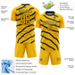 Custom Yellow Black Lines And Dots Sublimation Soccer Uniform Jersey Limited