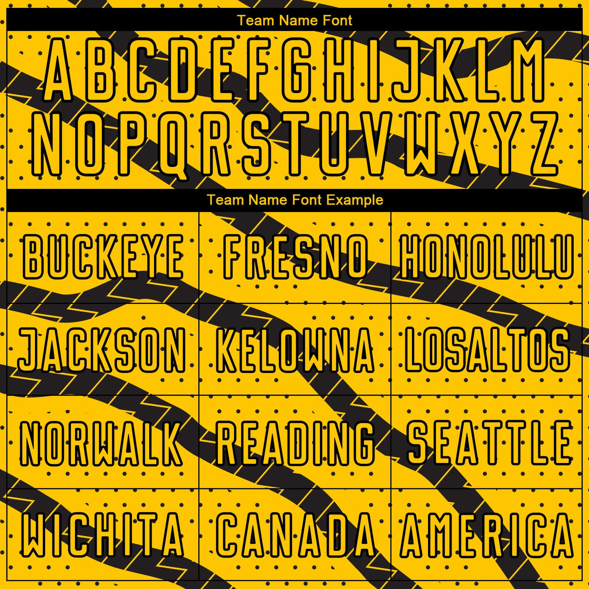 Custom Yellow Black Lines And Dots Sublimation Soccer Uniform Jersey Limited