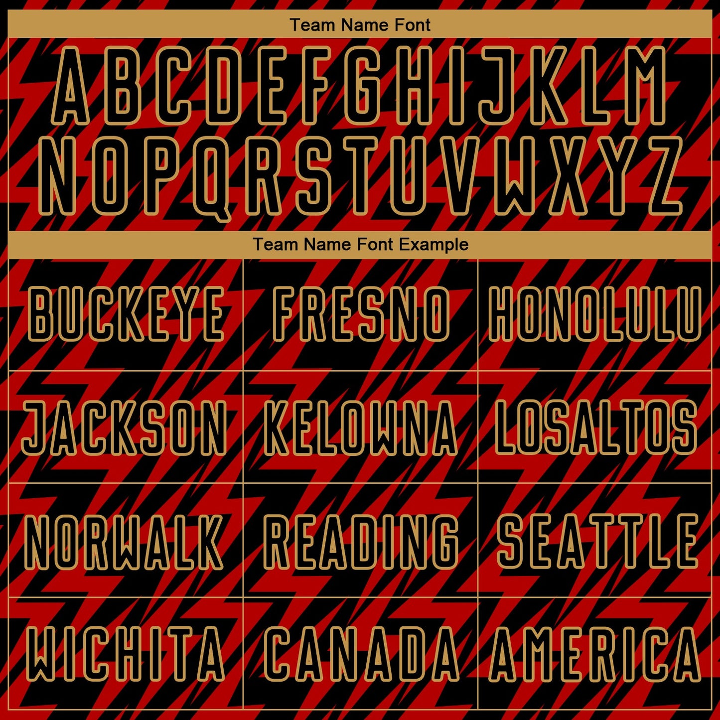 Custom Black Red-Old Gold Lightning Sublimation Soccer Uniform Jersey Limited