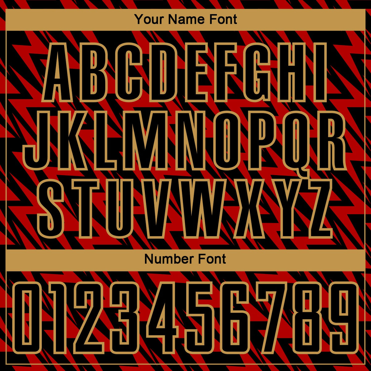 Custom Black Red-Old Gold Lightning Sublimation Soccer Uniform Jersey Limited