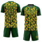 Custom Green Yellow Lightning Sublimation Soccer Uniform Jersey Limited