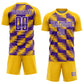 Custom Yellow Purple-White Lines Sublimation Soccer Uniform Jersey Limited