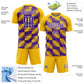 Custom Yellow Purple-White Lines Sublimation Soccer Uniform Jersey Limited