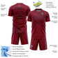 Custom Crimson Black Geometric Shapes Sublimation Soccer Uniform Jersey Limited