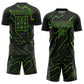 Custom Black Aurora Green Lightning Sublimation Soccer Uniform Jersey Limited