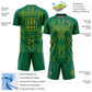 Custom Kelly Green Yellow Geometric Shapes Sublimation Soccer Uniform Jersey Limited
