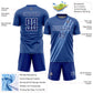 Custom Royal White Diagonal Lines Sublimation Soccer Uniform Jersey Limited