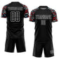 Custom Black White Geometric Shapes Sublimation Soccer Uniform Jersey Limited