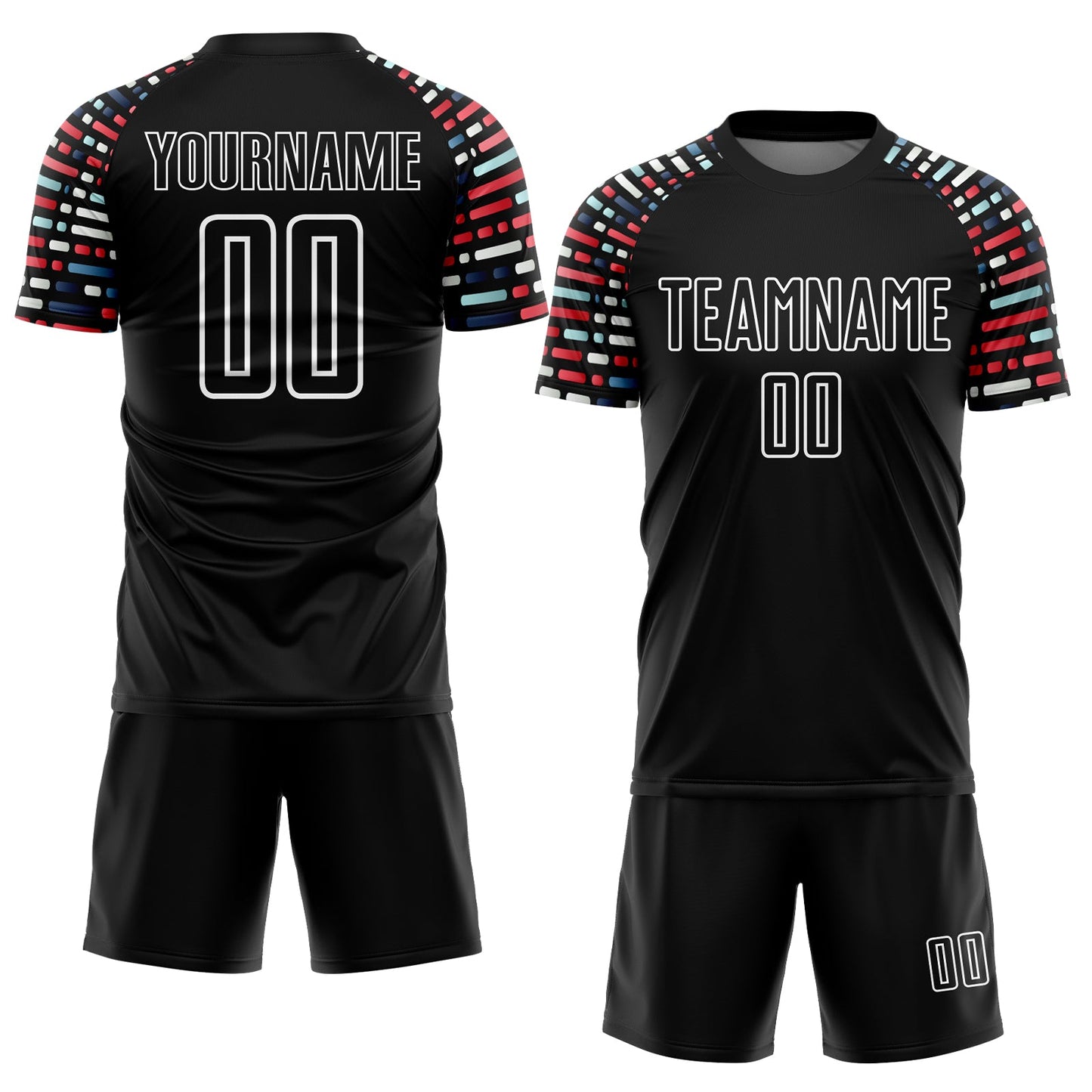 Custom Black White Geometric Shapes Sublimation Soccer Uniform Jersey Limited