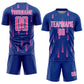 Custom Royal Pink-White Geometric Shapes Sublimation Soccer Uniform Jersey Limited
