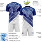 Custom Royal White Diagonal Lines Sublimation Soccer Uniform Jersey Limited