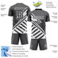 Custom Steel Gray White Lines Sublimation Soccer Uniform Jersey Limited