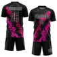 Custom Black Hot Pink-Deep Pink Dripping Splatter Art Sublimation Soccer Uniform Jersey Limited
