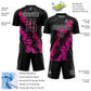 Custom Black Hot Pink-Deep Pink Dripping Splatter Art Sublimation Soccer Uniform Jersey Limited