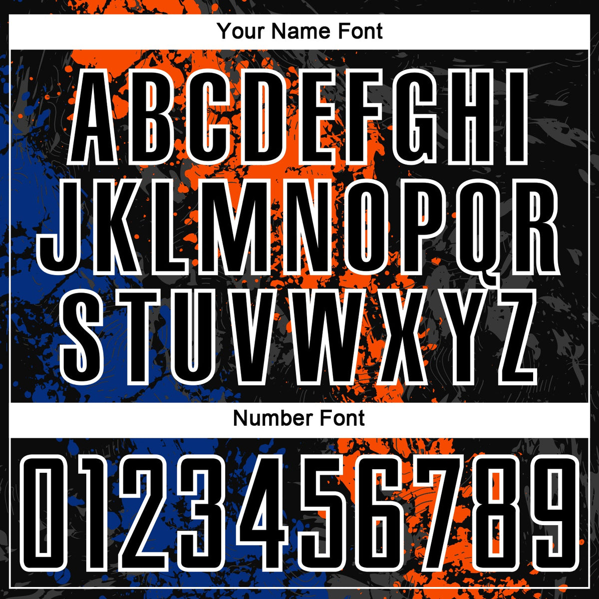 Custom Black Orange-Royal Dripping Splatter Art Sublimation Soccer Uniform Jersey Limited