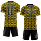 Custom Yellow Black-White Geometric Shapes Sublimation Soccer Uniform Jersey Limited