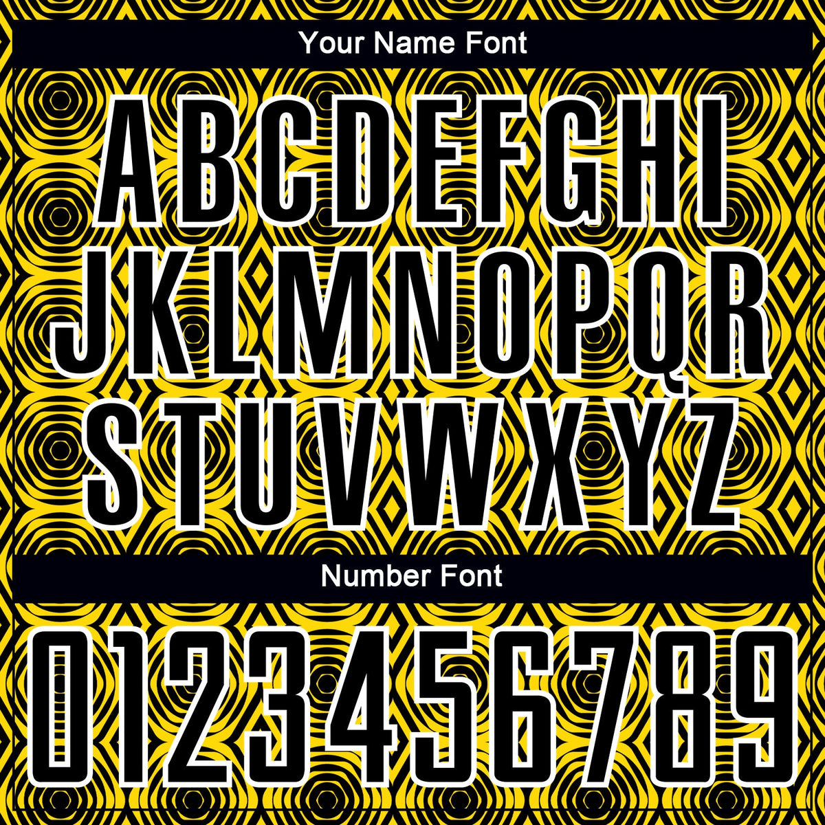 Custom Yellow Black-White Geometric Shapes Sublimation Soccer Uniform Jersey Limited
