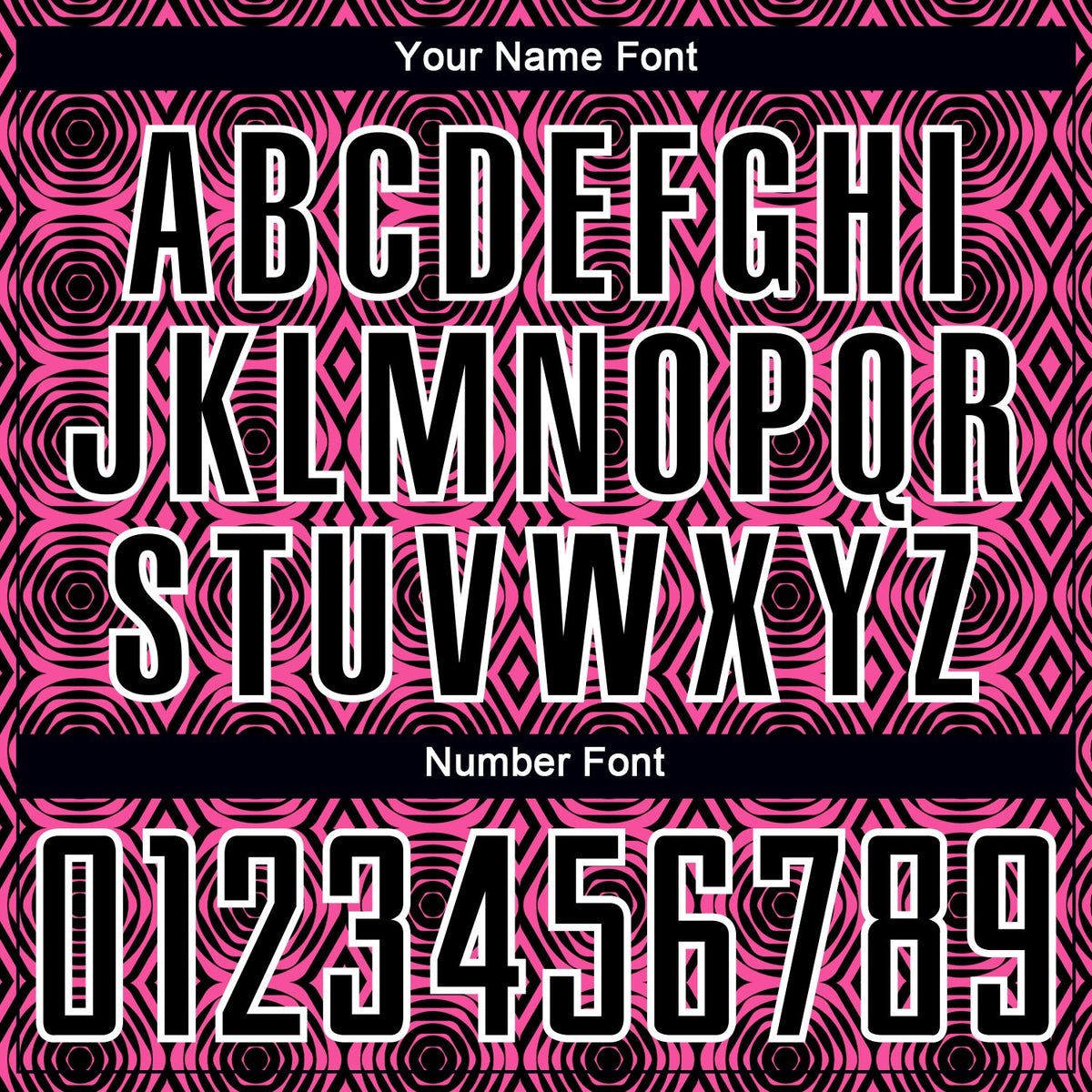 Custom Pink Black-White Geometric Shapes Sublimation Soccer Uniform Jersey Limited