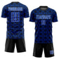 Custom Thunder Blue Black-White Geometric Shapes Sublimation Soccer Uniform Jersey Limited