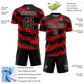 Custom Black Red-White Splash Sublimation Soccer Uniform Jersey Limited