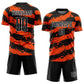 Custom Black Orange-White Splash Sublimation Soccer Uniform Jersey Limited