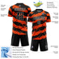 Custom Black Orange-White Splash Sublimation Soccer Uniform Jersey Limited