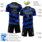 Custom Black Thunder Blue-White Splash Sublimation Soccer Uniform Jersey Limited