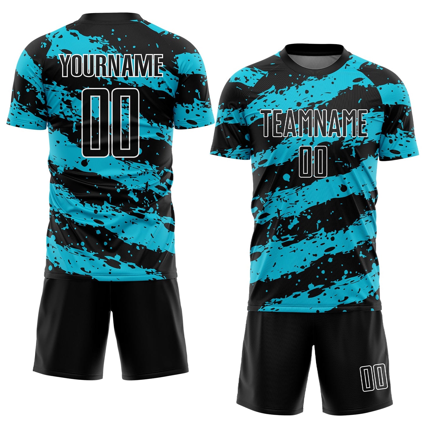 Custom Black Lakes Blue-White Splash Sublimation Soccer Uniform Jersey Limited