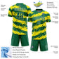 Custom Kelly Green Light Yellow-White Splash Sublimation Soccer Uniform Jersey Limited