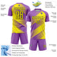 Custom Medium Purple Light Yellow-Black Line Sublimation Soccer Uniform Jersey Limited