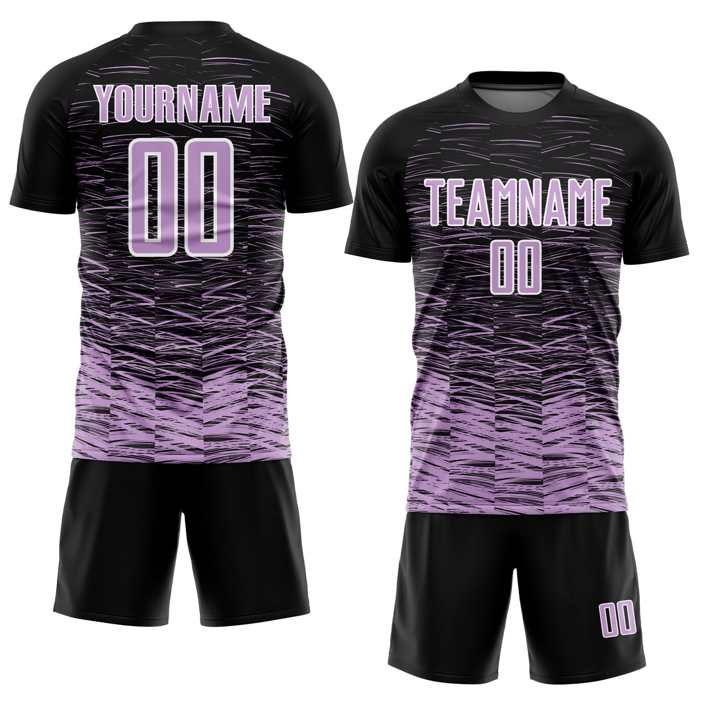 Custom Black Light Purple-White Line Sublimation Soccer Uniform Jersey Limited