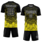 Custom Black Light Yellow-White Line Sublimation Soccer Uniform Jersey Limited