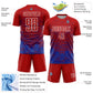Custom Red Thunder Blue-White Line Sublimation Soccer Uniform Jersey Limited