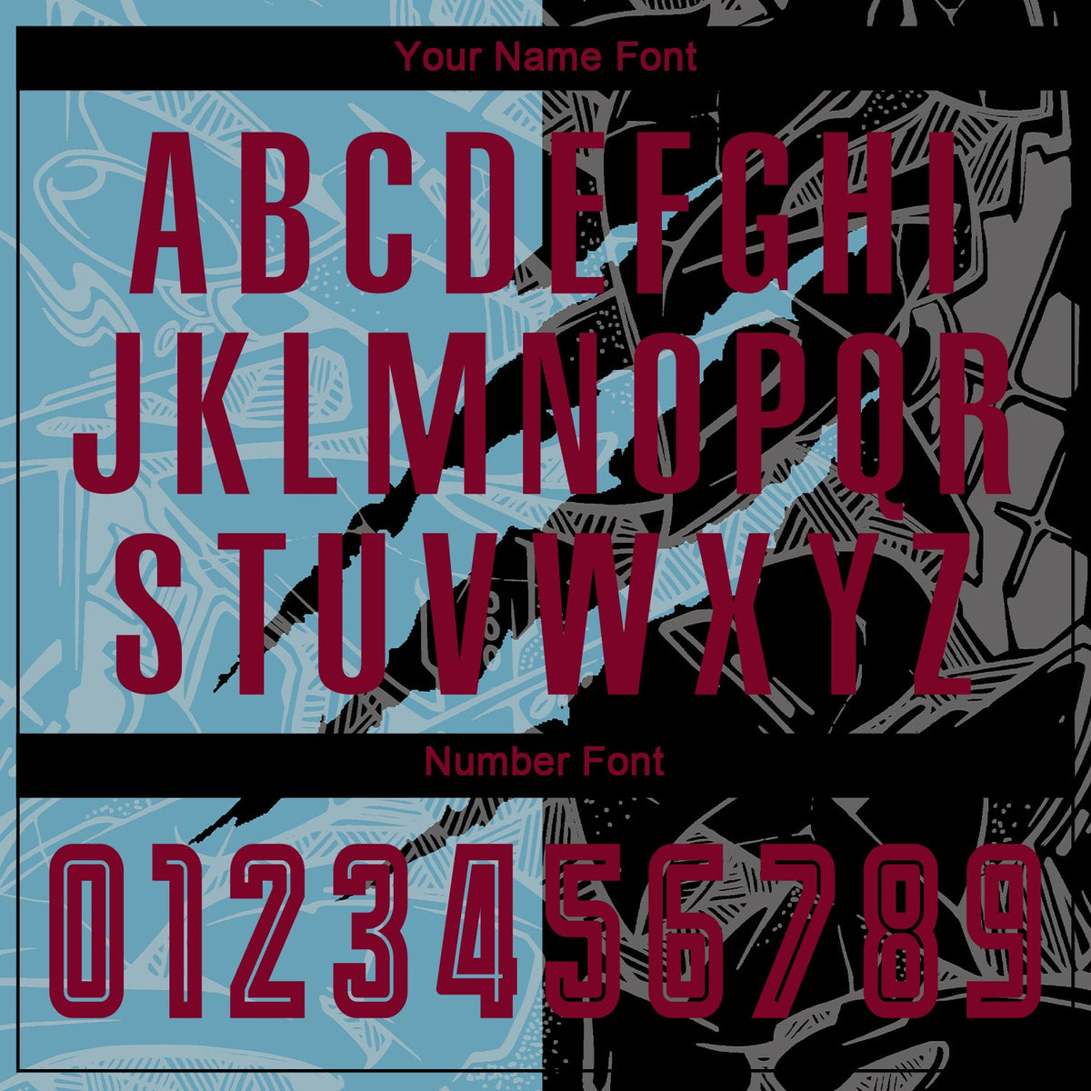 Custom Graffiti Pattern Maroon Black-Shadow Blue Scratch Sublimation Soccer Uniform Jersey Limited