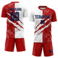 Custom Graffiti Pattern Navy-Red USA Scratch Sublimation Soccer Uniform Jersey Limited