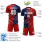 Custom Graffiti Pattern Red-Navy USA Scratch Sublimation Soccer Uniform Jersey Limited