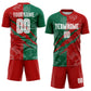 Custom Graffiti Pattern Red-Kelly Green Scratch Sublimation Soccer Uniform Jersey Limited
