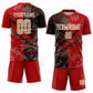 Custom Graffiti Pattern City Cream Red-Brown Scratch Sublimation Soccer Uniform Jersey Limited