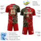 Custom Graffiti Pattern City Cream Red-Olive Scratch Sublimation Soccer Uniform Jersey Limited