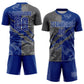 Custom Graffiti Pattern Royal-Steel Gray Scratch Sublimation Soccer Uniform Jersey Limited