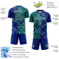 Custom Graffiti Pattern Teal-Royal Scratch Sublimation Soccer Uniform Jersey Limited