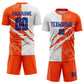 Custom Graffiti Pattern Royal-Orange Scratch Sublimation Soccer Uniform Jersey Limited