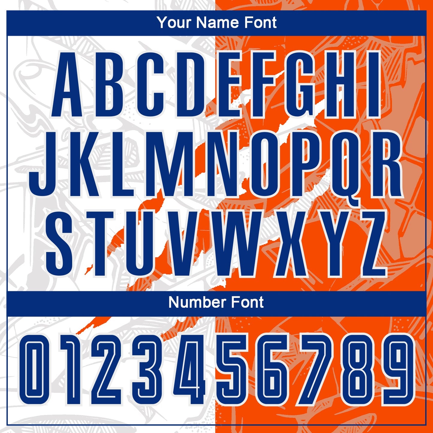 Custom Graffiti Pattern Royal-Orange Scratch Sublimation Soccer Uniform Jersey Limited