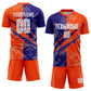 Custom Graffiti Pattern Dark Purple-Orange Scratch Sublimation Soccer Uniform Jersey Limited