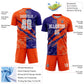 Custom Graffiti Pattern Dark Purple-Orange Scratch Sublimation Soccer Uniform Jersey Limited