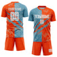 Custom Graffiti Pattern Shadow Blue-Orange Scratch Sublimation Soccer Uniform Jersey Limited