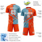 Custom Graffiti Pattern Shadow Blue-Orange Scratch Sublimation Soccer Uniform Jersey Limited